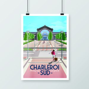 Affiche rétro - Charleroi Gare