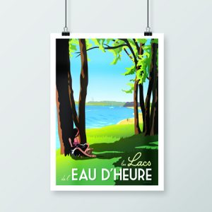 Affiche rétro - Les lacs de l'Eau d'Heure